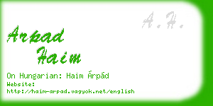arpad haim business card
