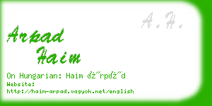 arpad haim business card